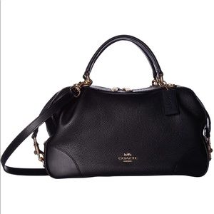 Coach Lane Satchel Pebble Leather w/ Matching Double Zipper Wristlet